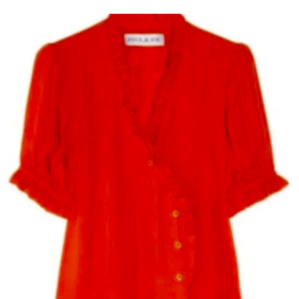 Paul and Joe 100 percent silk orange/red blouse
